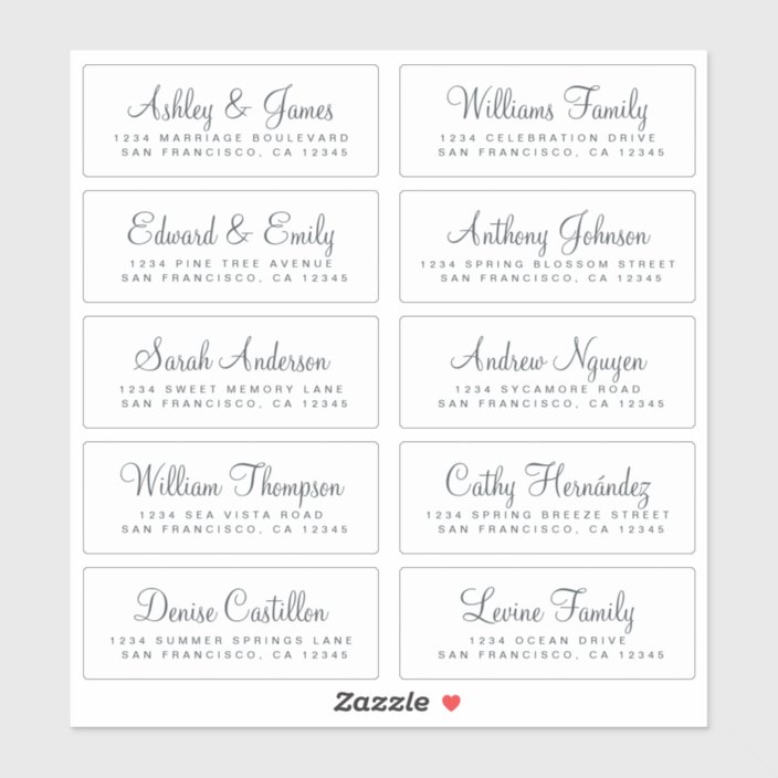 Chic Calligraphy Wedding Guest Address Labels