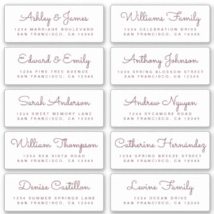 Chic Calligraphy Wedding Guest Address Labels