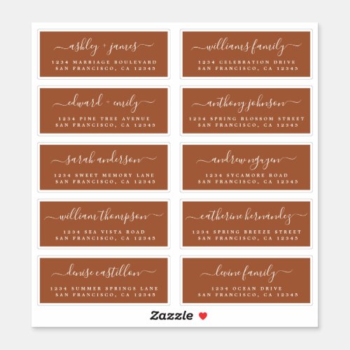 Chic Calligraphy Wedding Guest Address Labels