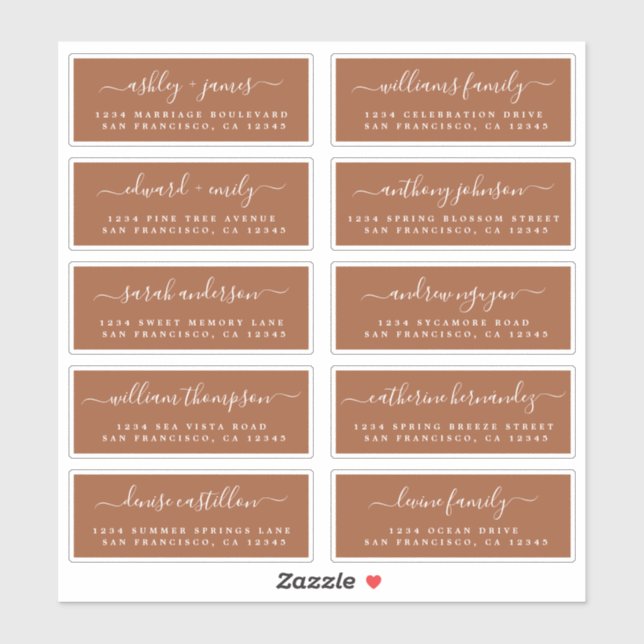 Chic Calligraphy Wedding Guest Address Labels (Sheet)