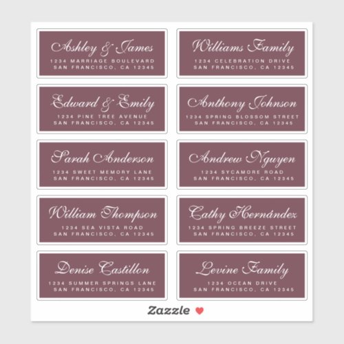 Chic Calligraphy Wedding Guest Address Labels