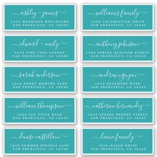 Chic Calligraphy Wedding Guest Address Labels