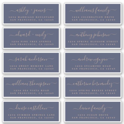 Chic Calligraphy Wedding Guest Address Labels