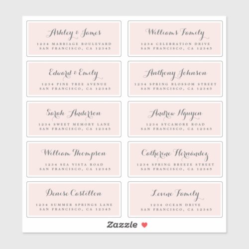 Chic Calligraphy Wedding Guest Address Labels