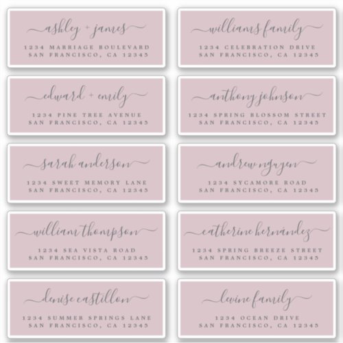 Chic Calligraphy Wedding Guest Address Labels