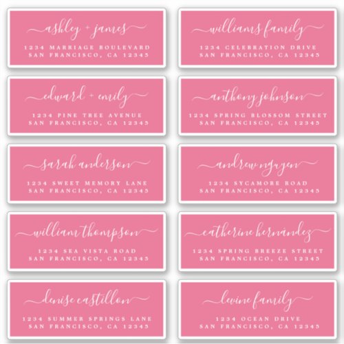 Chic Calligraphy Wedding Guest Address Labels