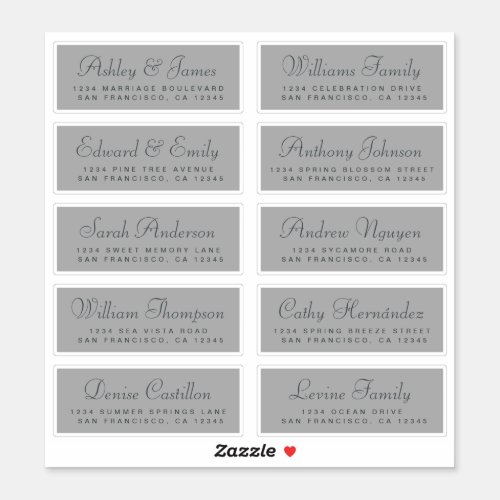 Chic Calligraphy Wedding Guest Address Labels