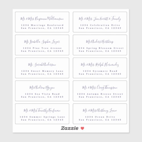 Chic Calligraphy Wedding Guest Address Labels