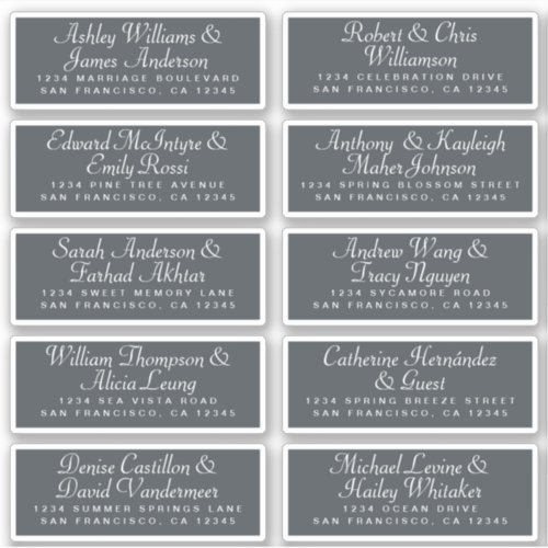 Chic Calligraphy Wedding Guest Address Labels