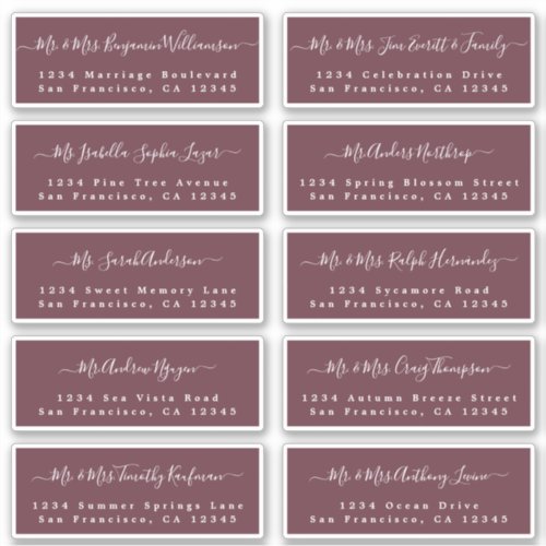 Chic Calligraphy Wedding Guest Address Labels