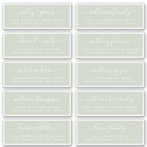 Chic Calligraphy Wedding Guest Address Labels