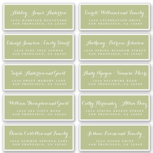 Chic Calligraphy Wedding Guest Address Labels