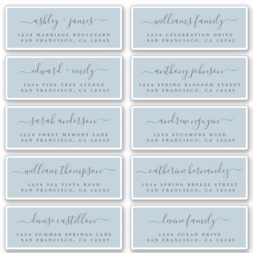 Chic Calligraphy Wedding Guest Address Labels