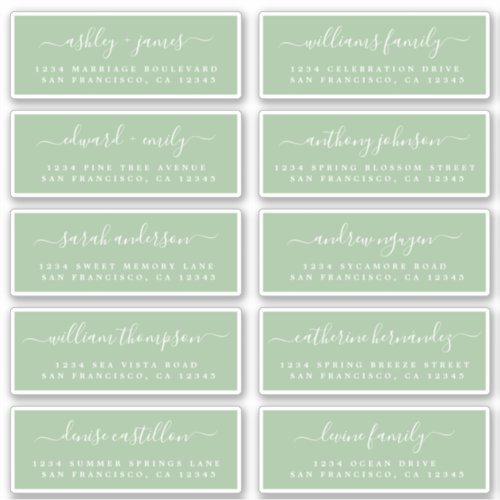 Chic Calligraphy Wedding Guest Address Labels