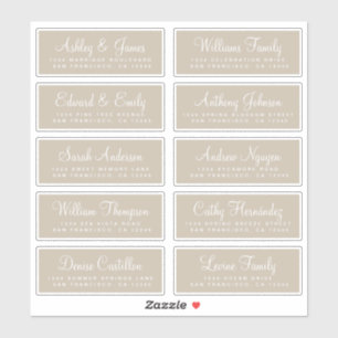 Chic Calligraphy Wedding Guest Address Labels