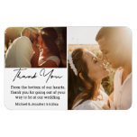 Chic Calligraphy Wedding Photo Collage Thank You  Magnet at Zazzle