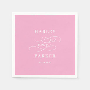 Chic Calligraphy Wedding Rehearsal Engagement Napkins