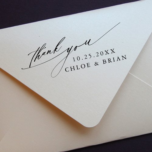 Chic Calligraphy Wedding Thank You  Self_inking Stamp