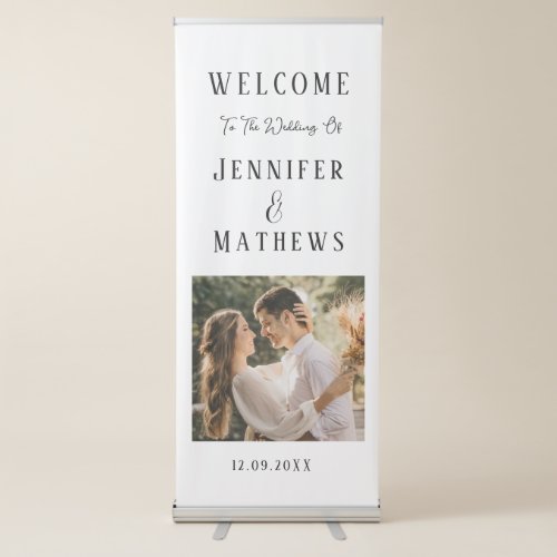 Chic Calligraphy Wedding Welcome Retractable Banne Retractable Banner