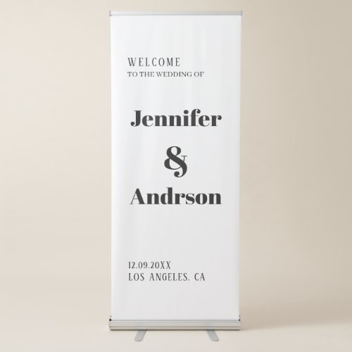 Chic Calligraphy Wedding Welcome  Retractable Banner