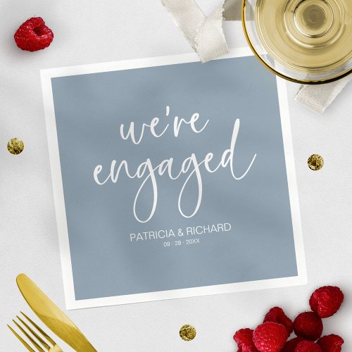 Chic Calligraphy Were Engaged Engagement Party Napkins