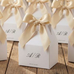 Chic CalligraphyMonogram Wedding Guest Favor Boxes