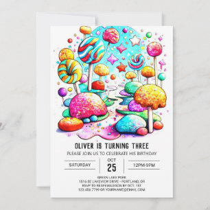 Chic Candyland Birthday Invitation