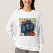Chic Canine Couture: A Poodle's Palette T-Shirt