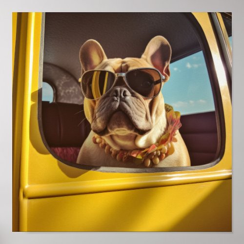 Chic Canine Elegance Stylish French Bulldog Poste Poster