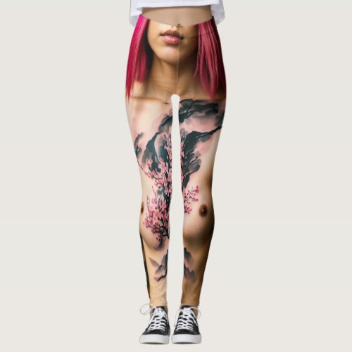 Chic Canvas Exquisite Printed Leggings Leggings