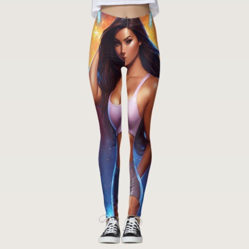 Chic Canvas Exquisite Printed Leggings Leggings