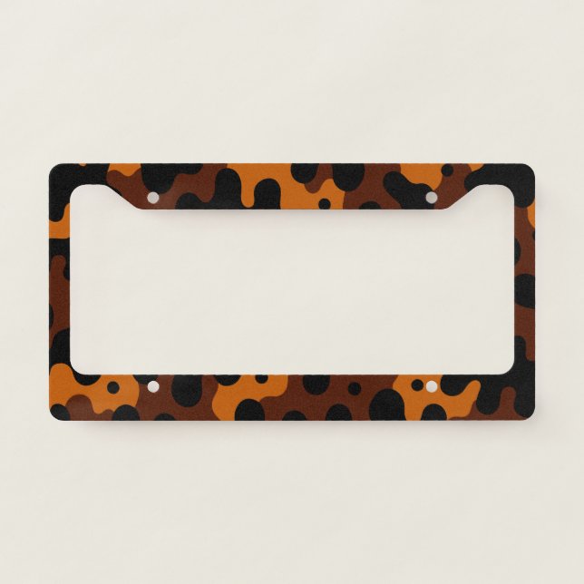 Chic Car Decor | Bold Wavy Tortoiseshell Camo License Plate Frame (Front)
