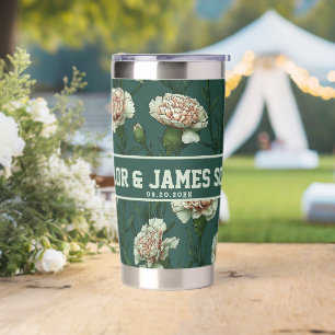 Chic Carnation Stainless Steel Tumbler For Bachelo