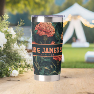 Chic Carnation Travel Cups For Wedding Keepsake Insulated Tumbler