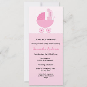 Chic Carriage Baby Shower Invitation - Girl