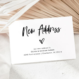 Chic Casual Script and Heart Moving Announcement