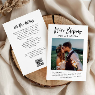 Chic Casual Script and Photo We are Eloping Invitation