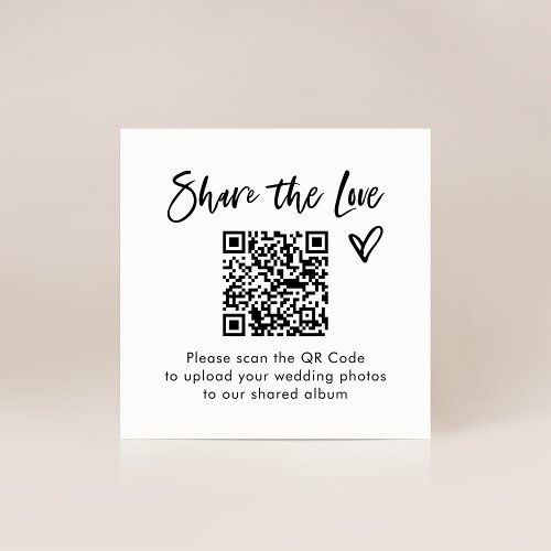 Chic Casual Script QR Code Wedding Share the Love