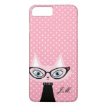 Chic Cat And Polka Dots Iphone 8 Plus/7 Plus Case at Zazzle