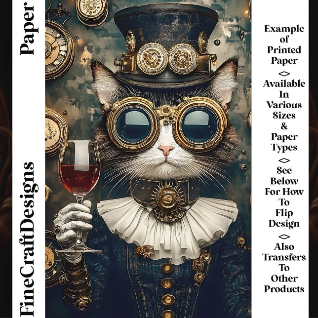 Chic Cat Queen Toasting Wine AH7 Scrapbook Paper (Creator Uploaded)