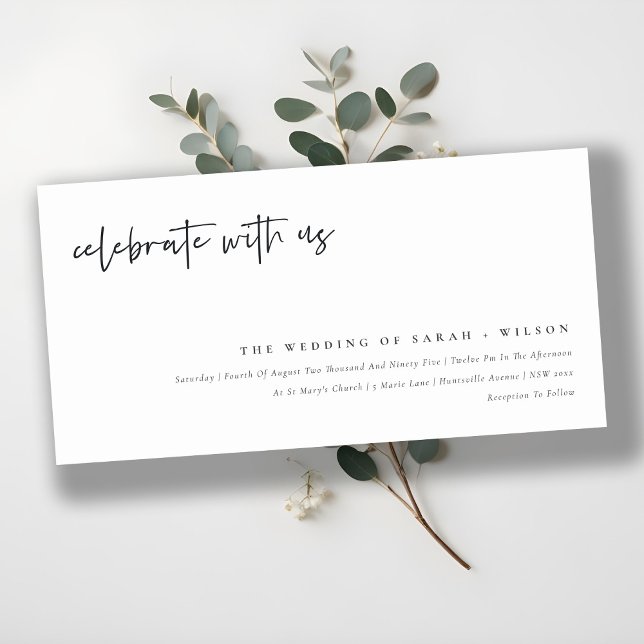 Chic Celebrate With Us Calligraphy Wedding Invite (Creator Uploaded)