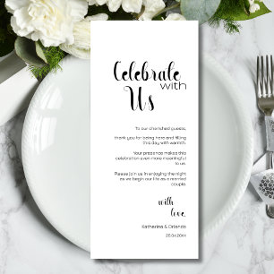 Chic Celebrate With Us Wedding Place Setting Cards