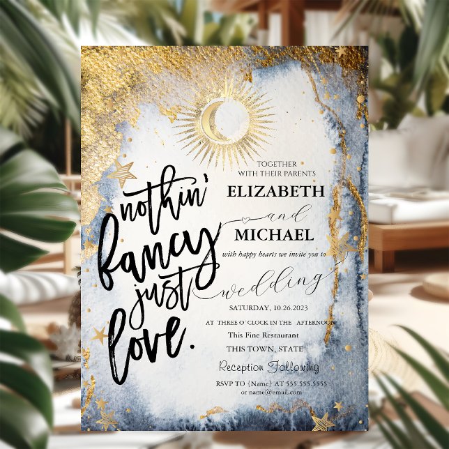 Chic Celestial Sun,Moon,Stars Wedding  Invitation (Creator Uploaded)