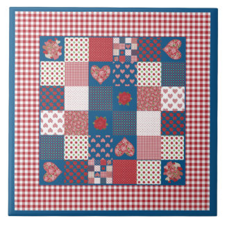 Chic Ceramic Tile: Faux-patchwork and Gingham Ceramic Tile