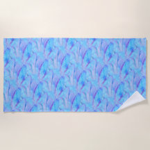 Chic Cerulean Painterly Flower Petal Pattern
