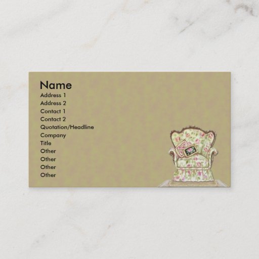 Customizable Chic Chair Business Card