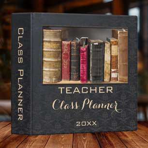 Chic Chalkboard Damask Custom Photo Teacher Binder