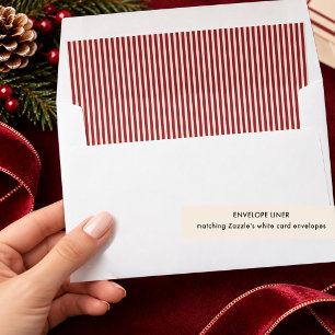 Chic Champagne Beige and Burgundy Stripe Pattern Envelope Liner