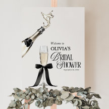 Chic Champagne Black & White Bridal Shower
