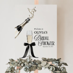 Chic Champagne Black & White Bridal Shower Foam Board